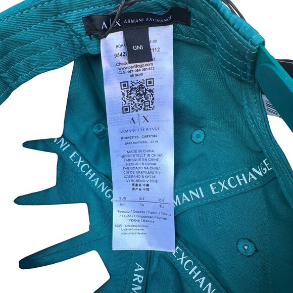 A|X Armani Exchange Men's Deep Lake Metallic Logo Snapback Baseball Cap Hat - Picture 5 of 13